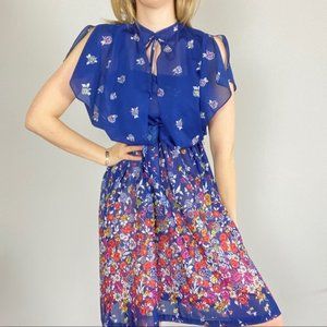Vintage 70s casual summer dress floral pattern